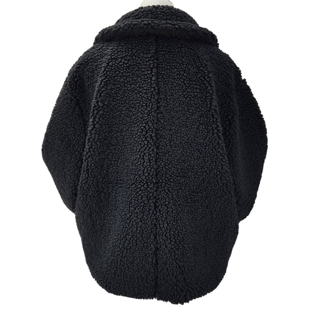 New Time and Tru Womens XL Teddy Faux Shearling Black Popcorn Fleece Jacket Coat - Picture 9 of 16